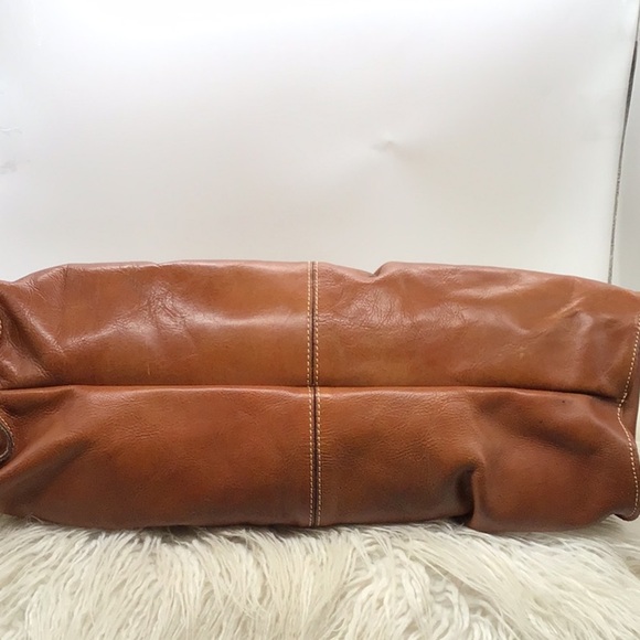 Patricia Nash Heritage Cognac Italian Leather Satchel Shoulder Bag - Picture 5 of 11